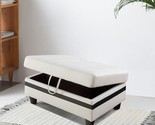 35 Width Faux Leather Rectangular Storage Ottoman, Flip Top Bench With S... - $313.99