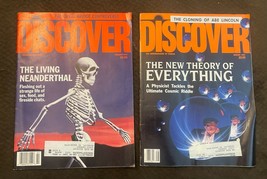 Lot of 2 Discover Magazines (February 1992 &amp; August 1991) Abe Lincoln Cloning - £6.65 GBP