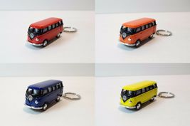 4PC SET: 2.5&quot; 1962 VW Volkswagen Bus Diecast Toy Car Keychain 1:64 - tkrm - £23.99 GBP