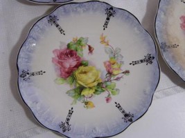 4 rare mid 1800s ~ MINTON China roses pattern pearlized 7 1/2&quot; SIDE brea... - $19.99