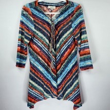 Studio JPR Womens Petite Tunic Size PM Multicolor Top Tribal Pattern Blouse - £17.36 GBP