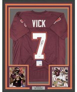 FRAMED Autographed/Signed MICHAEL MIKE VICK 33x42 Virginia Tech Jersey PSA COA - $399.99