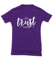 Religious TShirt Trust Proverbs 3:5 Purple-V-Tee  - £18.34 GBP