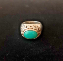 Turquoise 925 Silver Ring 5.5in Whitney Kelly Signed 925 Silver Granny&#39;s... - £51.99 GBP