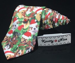 Knotty &amp; Nice Puppy Dog’s Animal Christmas Tree  Funny Luxury Dapper Tie - £16.24 GBP