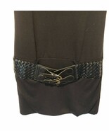 Bella D Black Sweater Dress with Attached Black Belt at Hips Stretch Sz L - $27.35 CAD