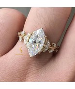 2 Carat Marquise Cut Lab Grown Diamond Nature Inspired Ring / Marquise T... - $2,149.00