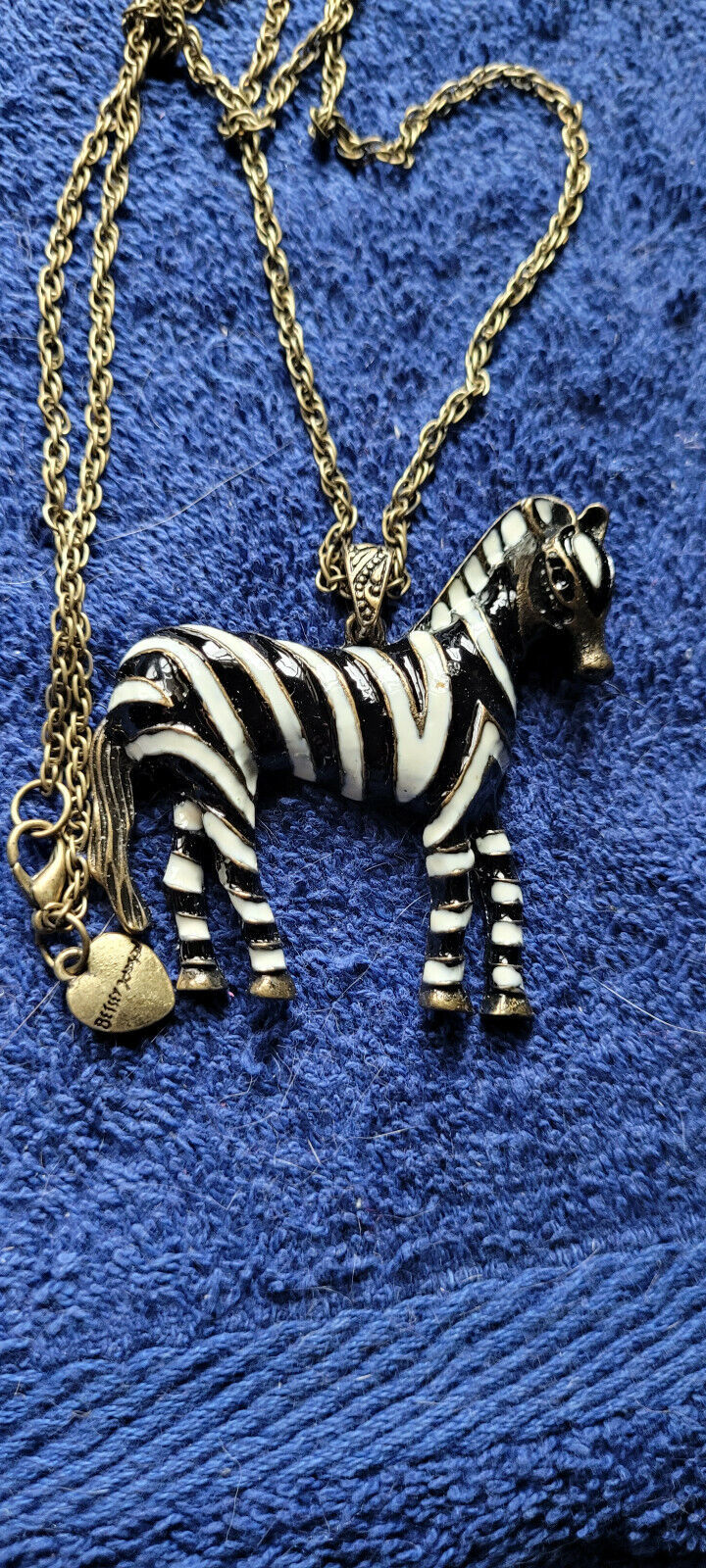 Primary image for New Betsey Johnson Necklace Zebra Metal Africa Zoo Collectible Decorative Nice