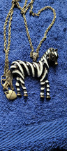 New Betsey Johnson Necklace Zebra Metal Africa Zoo Collectible Decorativ... - $14.99