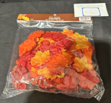 Fall Autumn Oak Leaf Decorations 300 Fabric Leaves Yellow Red Harvest De... - $10.65