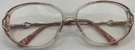 GLORIA VANDERBILT 183 140 Eyeglass Frames Gold Pink Brown - $40.93 CAD