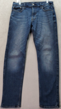 Hollister Skinny Jeans Men Size 33 Blue Denim Cotton Pockets Stretch Medium Wash - £18.12 GBP