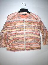 Womens 4 Worth New York Coral Tweed Jacket NWT $648 White Beige Double Z... - $344.52