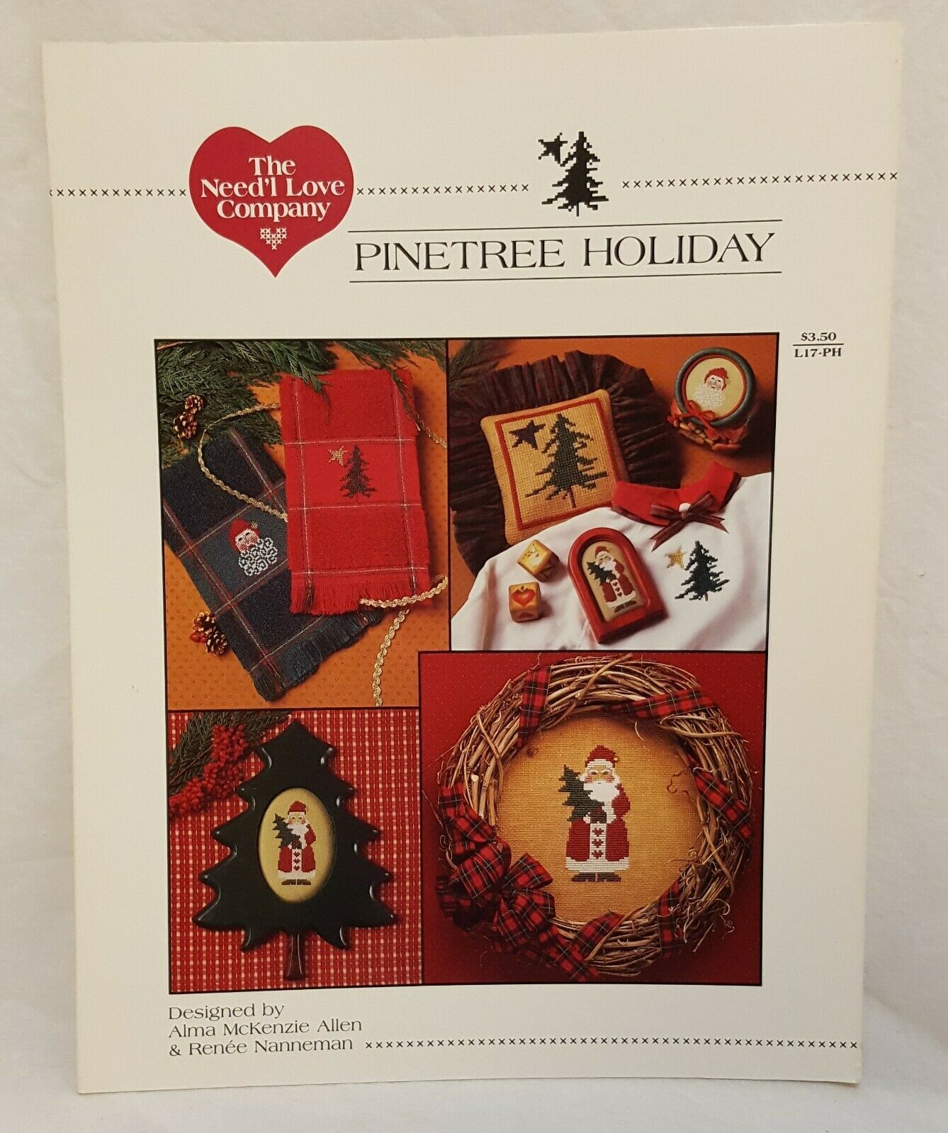 Christmas Pinetree Holiday Counted Cross Stitch Pattern Leaflet Book Need'l Love - $12.99