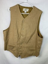 Vintage Haupt Vest Linen Lightweight Button Made in Germany Beige Men’s ... - £31.96 GBP