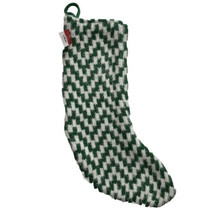 Wondershop Zig Zag Knit 19&quot; Green White Christmas Stocking - £8.66 GBP