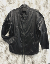 Alexander Wang shiny black jacket arm pocket front zipper  Men Size M - £110.77 GBP