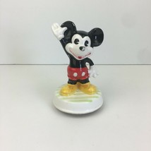 Vtg Mickey Mouse March Musical Schmid Spinning Windup Ceramic Figurine D... - $37.39