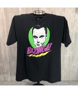 Big Bang Theory BAZINGA! Funny Sheldon Black Cotton T Shirt Size 2XL EUC - $356.56 MXN