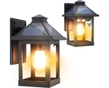 2 Pack Solar Wall Lanterns Outdoor with 3 Modes,  Wireless Dusk to Dawn ... - £71.00 GBP