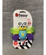 NWT Sassy Flutterby Teether Sensory Black White Baby Toy BPA Free KG - $11.88