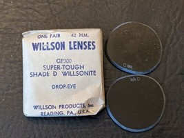 Vintage Willson 2 Replacement Drop Eye Safety Glass Welding Shade D Lens NEW - £23.70 GBP