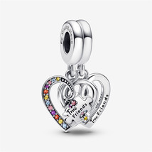 S925 Silver Puzzle Piece Hearts Splittable Friendship Dangle Charm,Gift ... - $13.99