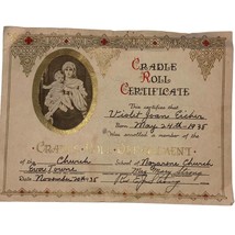 Cradle Roll Certificate Violet Jean Ericker 1938 Sunday School Nazarene Church - £10.16 GBP