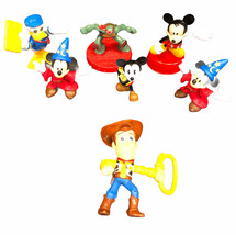Lot Of 7 Disney Mini Figures Cake Topper Mickey Mouse Woody Donald Duck &amp; TMNT - £13.44 GBP