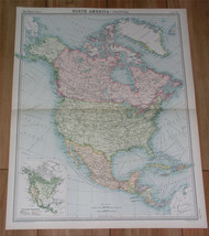 1922 Map Of North America Canada United States Mexico Caribb EAN Alaska Greenland - £22.32 GBP