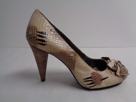 Dknyc Dkny Size 9.5 M Nadina Snake Nude Leather Pumps Heels New Womens Shoes - £74.71 GBP