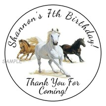 12 PERSONALIZED Horse party stickers,birthday,labels,favors,horses,decal... - £9.40 GBP