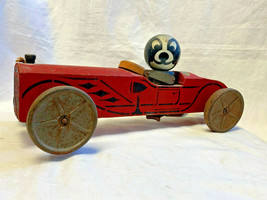Vtg 1932 Gong Bell Mfg Trix Wooden Rubber Necker Roadster Pull Toy *Needs Repair - $199.95