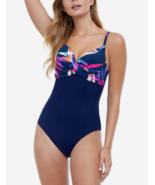 Profile by Gottex MULTI Paradise V Neck One Piece Swimsuit Blue US 14 - $29.99