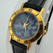 VTG Armitron Quartz Watch 25/5516 Women Gold Tone Blue MOP Mosaic New Ba... - £20.55 GBP