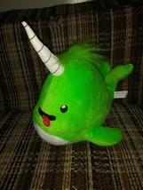 Ideal Toys Direct Narwhal Plush 11" Green Tongue Out Stuffed Animal Toy Ages 3+ - $18.80