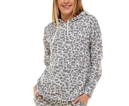 Roudelain Womens Drop Shoulder Hoodie Pajama Top,Animal Silver,Medium - £35.30 GBP