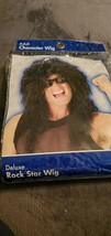 Deluxe Adult Character Rock Star Wig - Black - £23.78 GBP