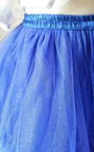 Royal Blue A-line Midi Tulle Skirt Custom Plus Size Tulle Ballerina Skirt Outfit image 4