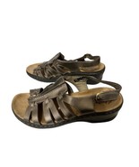 Clarks Bendables Bronze Leather Sandals Comfort Shoes Sz 9 - £17.19 GBP