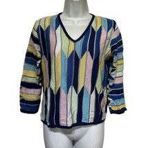 Marcazzani Metallic Blue Pastel woven Pullover sweater Size M - £18.94 GBP