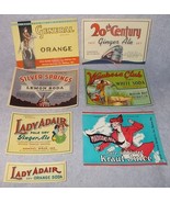 Vintage Soda Beverage Bottle Labels Lot of 7 Madison Wis Silver Springs Co - €8,70 EUR