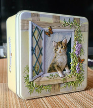 Cute Drawing Cat Kitty Collectible Gift Tin &amp; 60 Import Postcards Set Russian - £154.92 GBP
