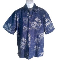 Cooke Street Men&#39;s Short Sleeve Button Down Island Hawaiian Shirt Blue Xl - £8.60 GBP