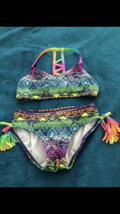 Xhilaration Girls 2 Piece Swimsuit Multicolored Size Small (6-6X) - £14.95 GBP