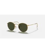Authentic Ray Ban Round Metal Gold Frames, Green Lenses RB3447 50mm Unisex - $68.99