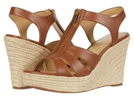 MICHAEL Michael Kors Berkley Leather Espadrille Wedges, Luggage Multiple... - £80.08 GBP