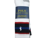 Polo Ralph Lauren Crew Socks Men&#39;s Size 6-13 Blue Red White Striped (3-P... - $24.95