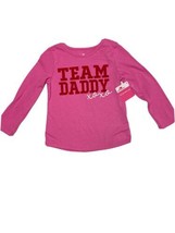 Toddler Long Sleeve Team Daddy T-shirt Valentine&#39;s Day Pink 3T - £5.56 GBP