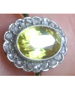 Antique Edwardian 18k Daisy ring natural yellow sapphire Diamonds halo Ring - £3,227.59 GBP